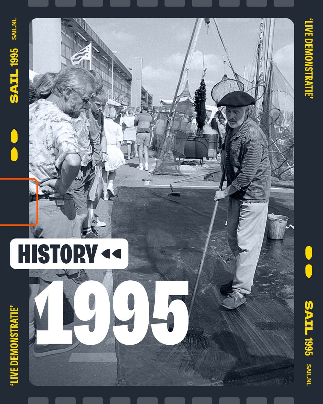 Throwback to August 1985, the fifth edition of SAIL! 🌊⚓ Visitors on the guay ge...