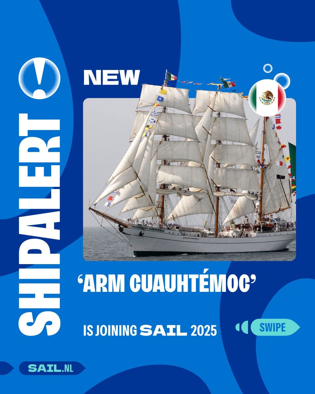 Uniéndose a SAIL Ámsterdam por primera vez: ¡bienvenida, ARM Cuauhtémoc! 🇲🇽⛵✨T...