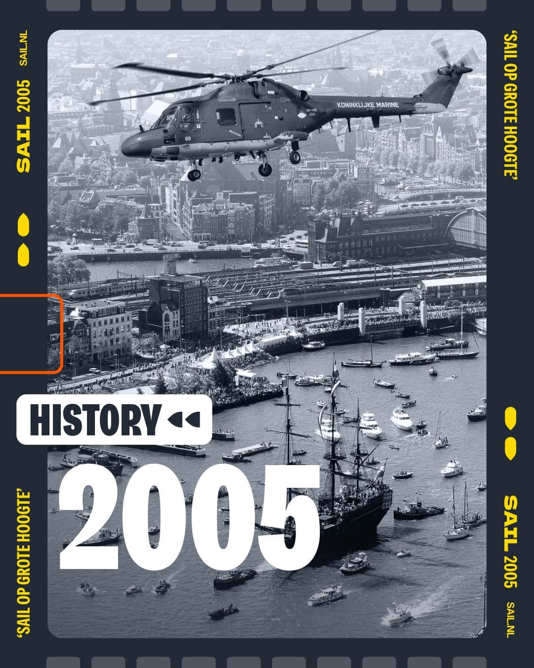 SAIL op grote hoogte 📸⛵20 jaar geleden vaart de Clipper Stad Amsterdam de IJhav...